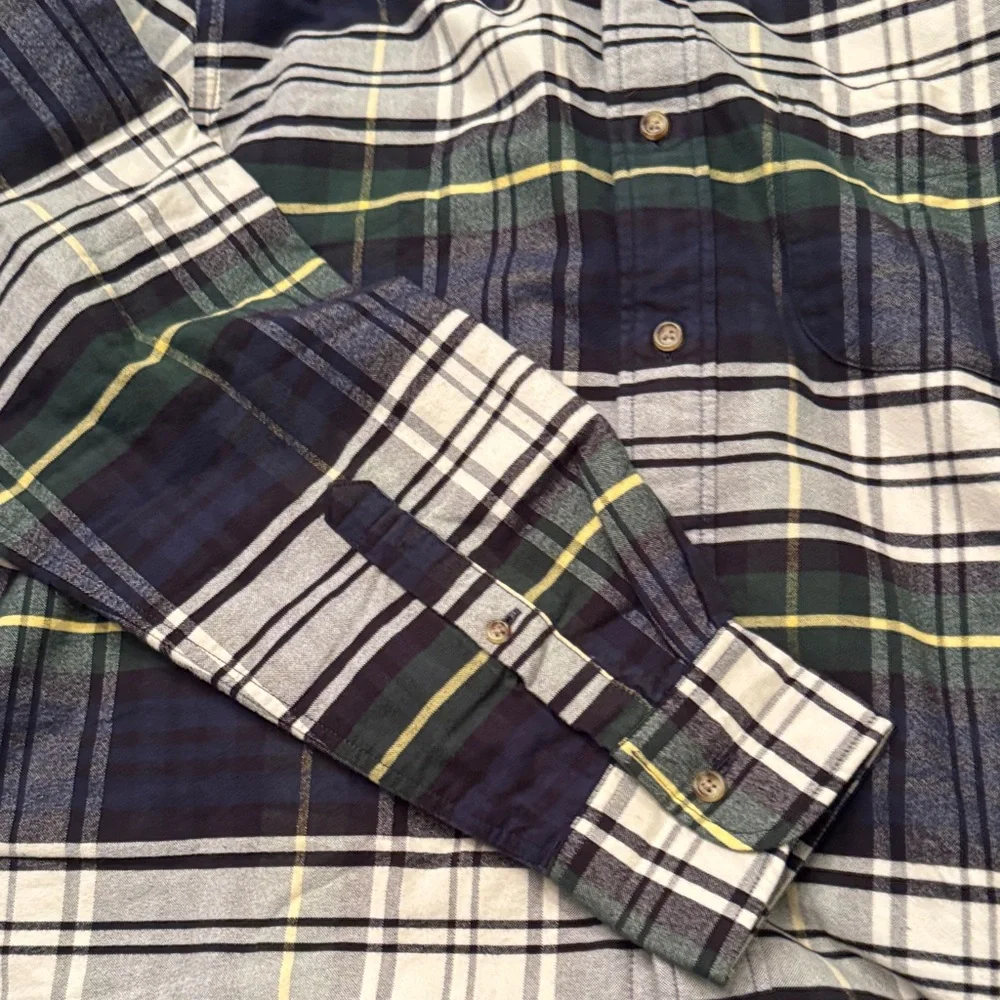 J. Crew Men's Double-faced brushed cotton oxford overshirt in Navy, Green, White